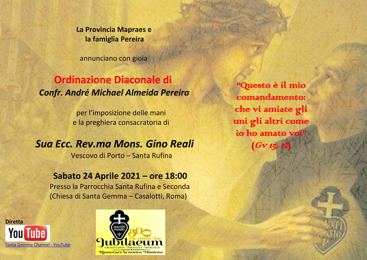 Ordinazione diaconale confr. André Michael Almeida Pereira